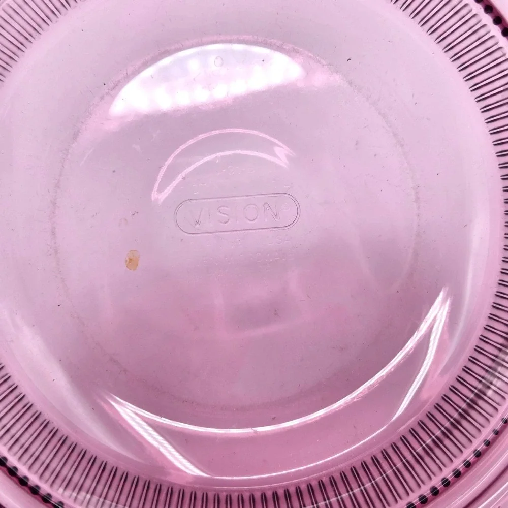 Corning Ware Pyrex Visions Cranberry  1 QT Ribbed CASSEROLE Dish V-31-B USA